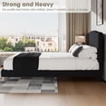 thumbnail image 4 of Yeshouse Estructura de cama para niños con cabecero ajustable, plataforma tapizada para niñas, forro polar bouclé, sin somier, fácil de montar, silenciosa, 4 of 7