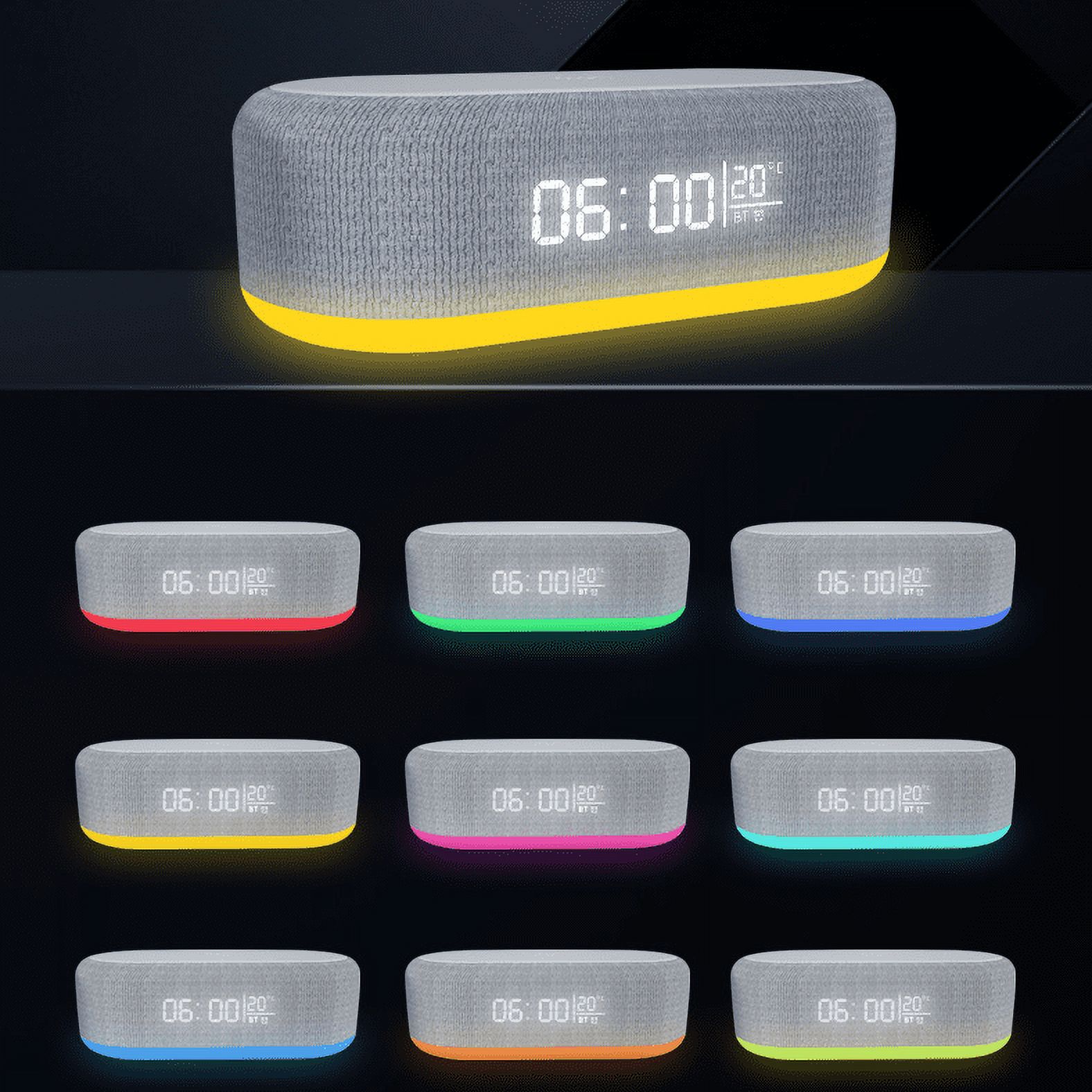 Tancola Regular Calming Bedroom Sleep Sound Machine with Wireless Charger, Digital Alarm Clock, Night Light for Adult, White
