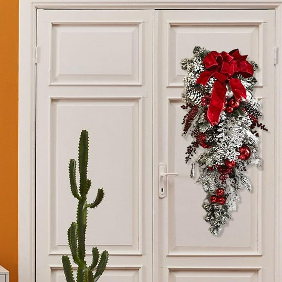 de de Navidad, heladas, adorno de , de nieve para delantera, decoración de de Acción , 45cm Yotijar guirnalda colgante de la puerta de entrada