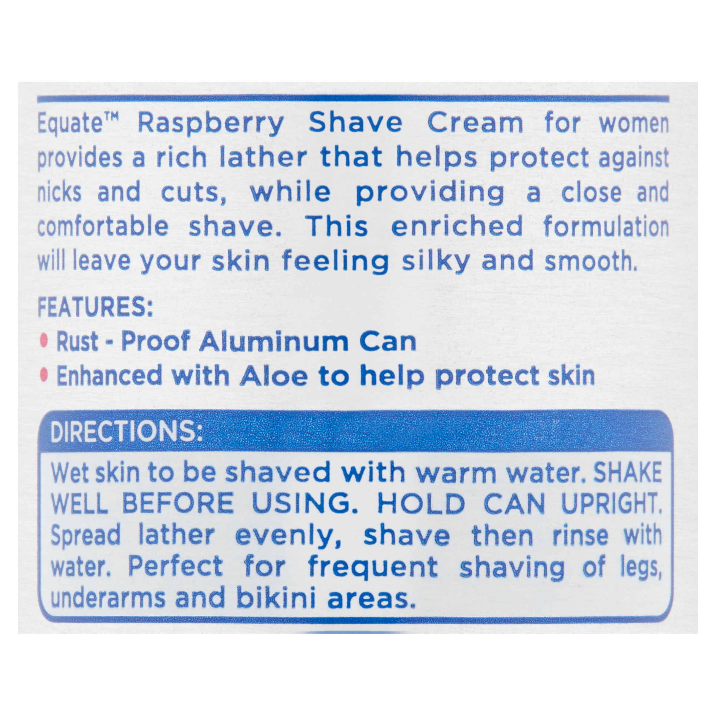 Equate Raspberry Shave Cream, 8 oz