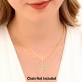 thumbnail image 3 of 10k Yellow Gold Unisex Cubic Zirconia Cubic-zirconia Cross Religious Charm Pendant Pendant Necklace for Men Women, 3 of 3