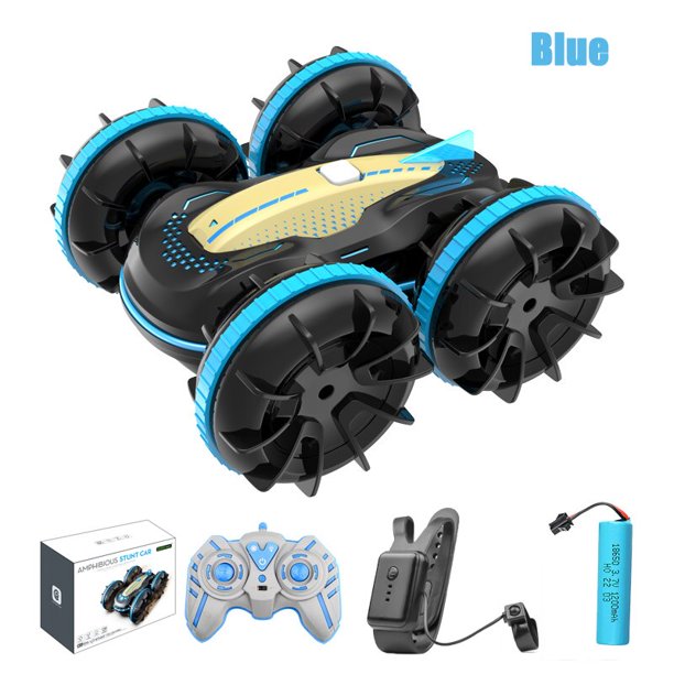 Coche teledirigido anfibio de 2,4G, coche teledirigido de alta tecnología 4WD con inducción de gestos ligeros, coche de escalada de doble cara, juguetes para niños