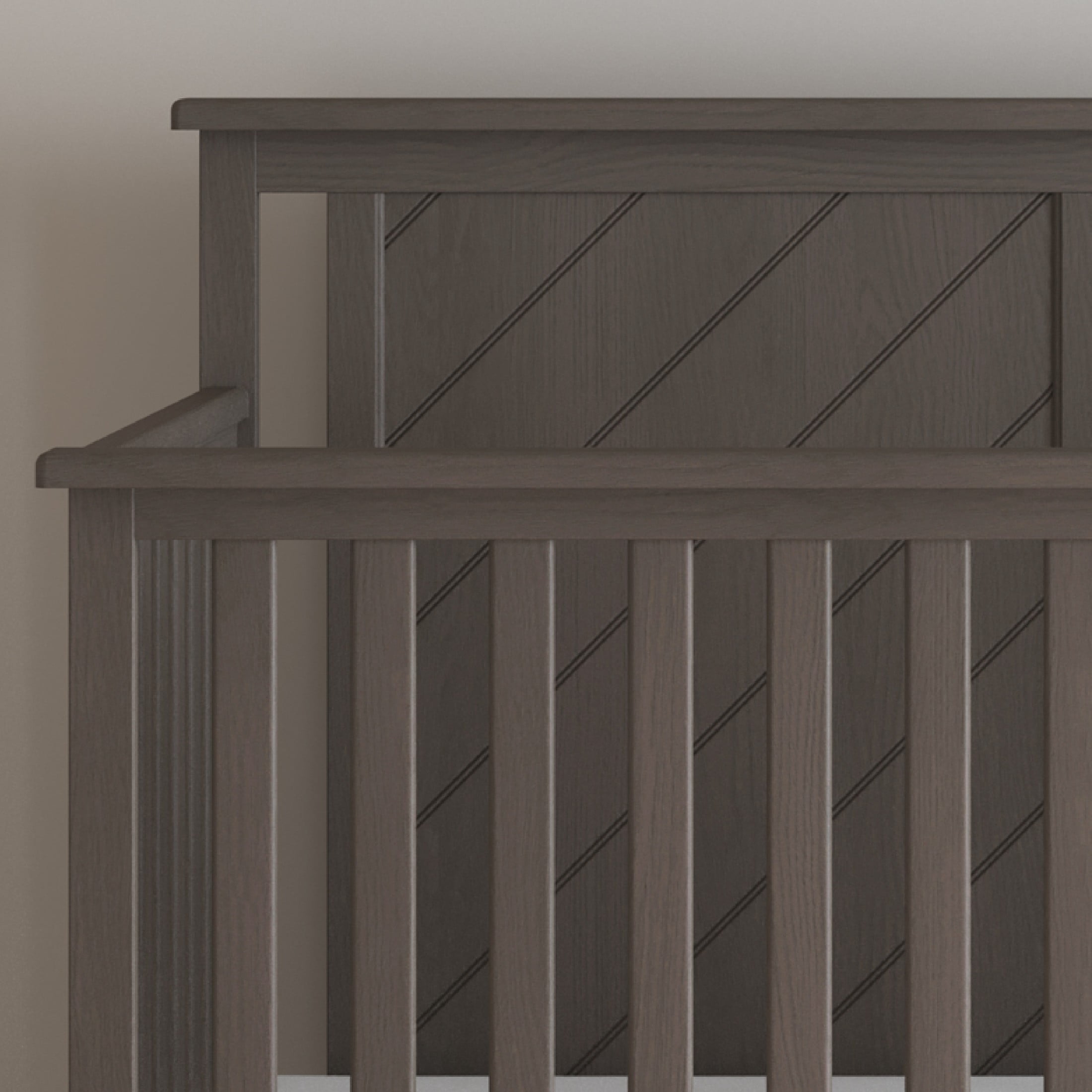 Child Craft Hampton Flat Top Crib and Changing Table Nursery Set, 4-in-1 Convertible, Dapper Gray, 2-Piece