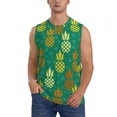 thumbnail image 2 of Lsque Pineapples1 Print Men's Cotton Blend Sleeveless Muscle Shirts (S-3XL)- Moisture Wicking, Odor Protection, UPF 30+,Small, 2 of 8