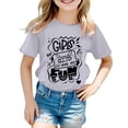 thumbnail image 2 of Mode Décontractée pour Filles T-Shirt à Manches Courtes Col Rond Lettre Top1, 2 of 4