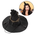 thumbnail image 4 of Sombrero de mago de bruja para fotografiar desfile de apariencia Sombrero de bruja para uso de cosplay (negro), 4 of 6