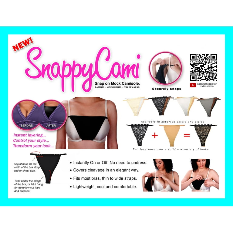 [228] Snappy Cami Snap-To-Bra Mock Camisole - Original Classic - Full Lace  - Single Pack - Gray.
