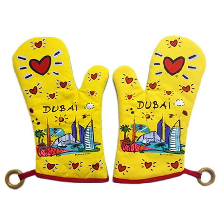 

Homgreen DUBAI Oven Mitt Super-insulated quilting natural-fitting shape 100% cotton 32h x 18w cm Fireproof coated silver cloth of inside the mitts