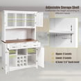 thumbnail image 6 of Giantex White Engineered WoodKitchen Hutch Storage Cabinet, 72.5" with Tempered Glass Doors, 6 of 8