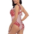 thumbnail image 4 of Goofa Red Meat Pattern Women's One Piece Swimsuits Tummy Control Bathing Suits Asymmetric One Shoulder Swimwear-Small, 4 of 6