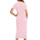 thumbnail image 5 of Puntoco Vestido De Manga Corta Con Cuello En V, Vestido De Botones Jacquard De Manga Corta A La Moda Informal De Verano Para Mujer Rosa Xl, 5 of 5
