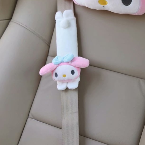 Kawaii Sanrios Kuromi My Melody funda de felpa para cinturón de seguridad de coche, Anime Cinnamoroll, reposacabezas automático para cuello, almohada Lumbar, cojín para asientomy melody Aheadrest Fivean Toy model