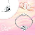 thumbnail image 3 of 925 Sterling Silver Charm Women Bracelets Necklace 3D Rose Flower Love Heart Charm Women Bracelet Charm, 3 of 6
