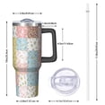 thumbnail image 2 of 40oz Pioneer Flower Floral Print Pattern Insulated Tumbler with Handle, BPA-Free Leak Proof Lid and Straws, Double Wall Vacuum, Hot 12h/Cold 34h, 2 of 6