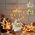 thumbnail image 3 of Savings Thanksgiving Halloween Decoration Fall Harvest Artificial Pumpkin with Faux Maple Leaf Berry Fruit Bouquet Ornament Halloween Thanksgiving Table Decoration Small Pumpkins, 3 of 7