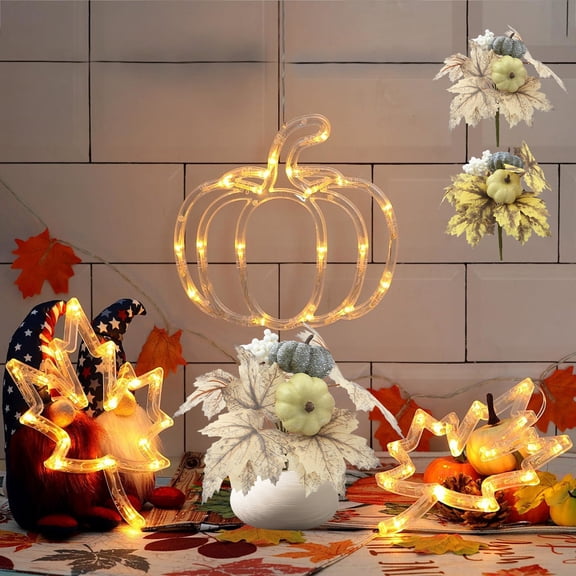 MXTPOV 9.84 in Artificial Maple Leaf Pumpkin Bouquet Halloween Decorations Maple Leaf Fall Bouquet Thanksgiving Decorations for Table Fall Decorations for Home