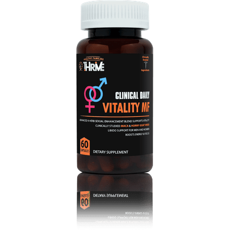 CLINICAL DAILY Vitality MF. Booster for men and women. With maca, uniquely proven in women and men, to support targeted blood flow response, mood, focus, increased stamina and energy. 60