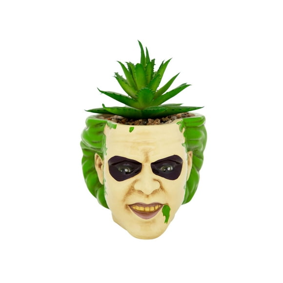 Beetlejuice Head 3-Inch Ceramic Mini Planter with Artificial Succulent