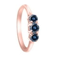 thumbnail image 4 of Aonejewelry 0.50 Ct. Ttw Blue Diamond Three Stone Ring In 10K Rose Gold, 4 of 4