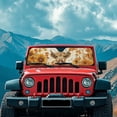 thumbnail image 3 of HUIACONG Sunshade Windshield, Sun Visor for UV Rays & Heat Protection, Suitable for Wrangler, Compass, Gladiator & Renegade , Accessories for Jeep Wrangler | X-Small - 60x21 inches Sunflower Cow, 3 of 6