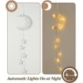 thumbnail image 6 of Lewondr Rattan Moon Star Hanging Light, Battery Operated LED Fairy Lights for Window Bedroom Kids Room Christmas Party,Timer Fuction, White, 6 of 8