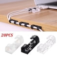 thumbnail image 2 of HLONK 20Pcs Adhesive Data Cable Charging Wire Holder Clips Wall Desk Cord Organizer Cable Holder Adhesive Easy to Use Use, 2 of 8
