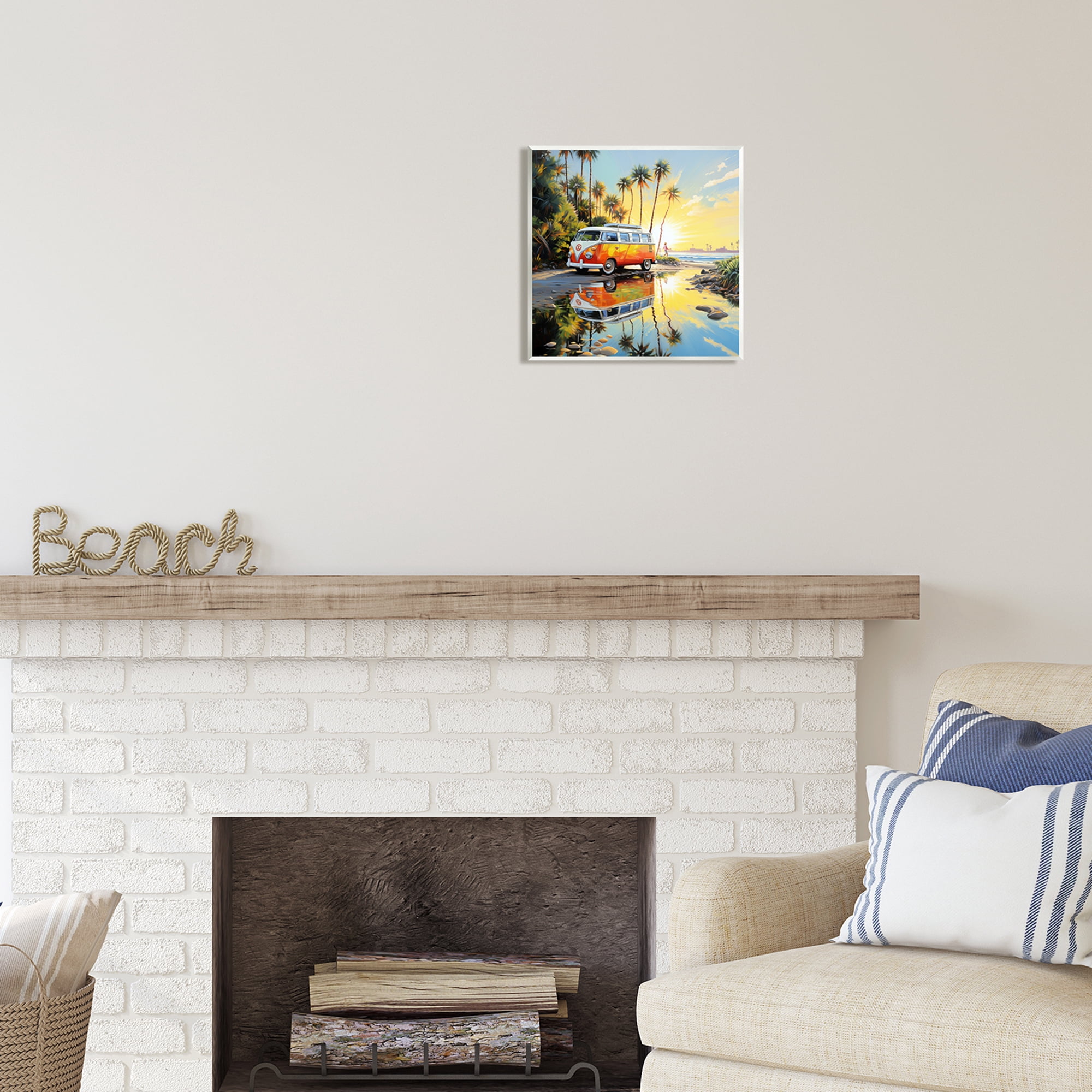 Stupell Industries Tropical Summer Van Transportation Painting Unframed Art Print Wall Art, 12 x 12