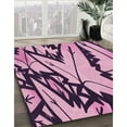 thumbnail image 3 of Ahgly Company Machine Washable Indoor Square Transitional Purple Jam Purple Area Rugs, 4' Square, 3 of 7