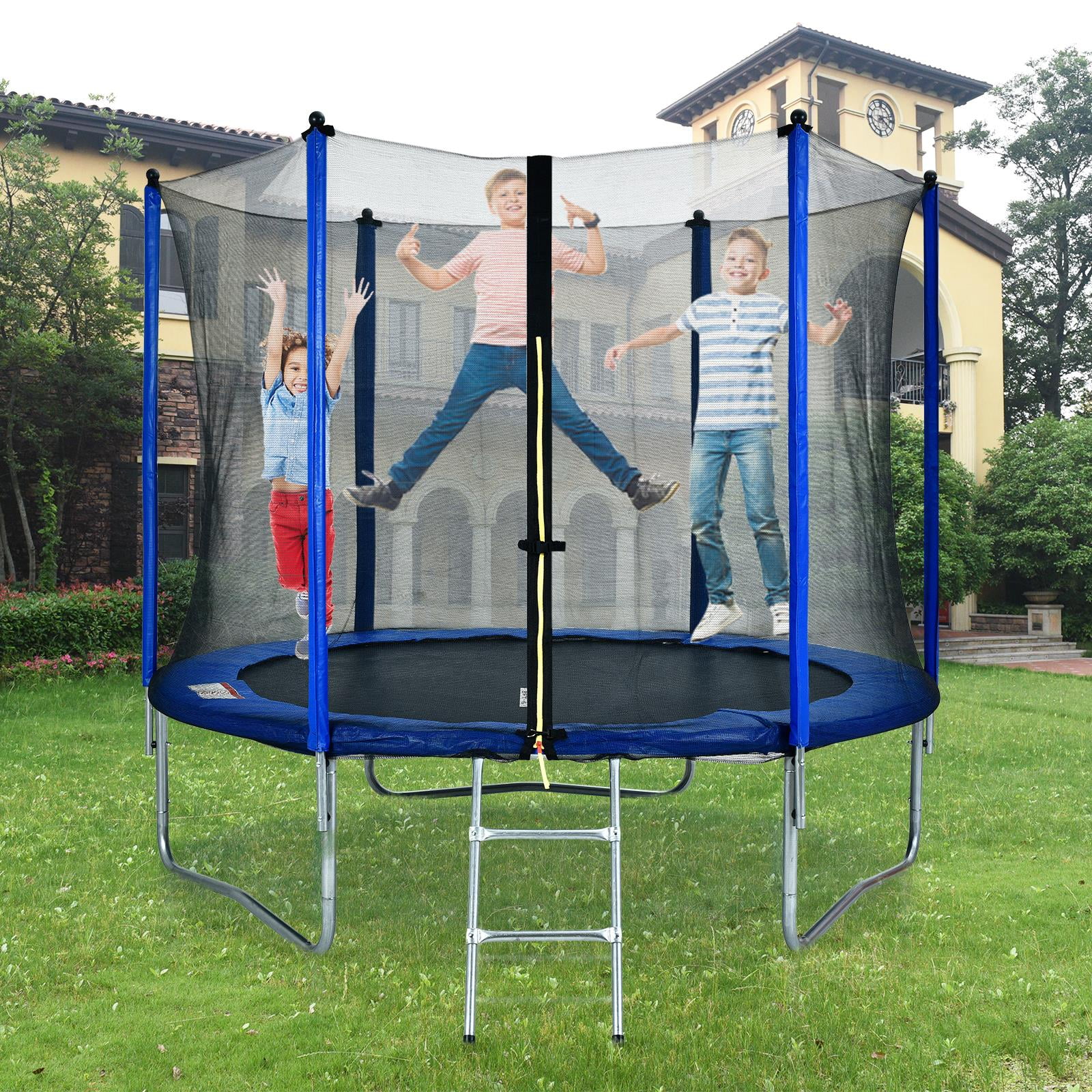 750LBS Outdoor Tranpoline with Safety Enclosure Net Easy Assembly Round Recreational Jumping Bed Lavay 12FT Tranpoline for Adults and Kids Basketball Hoop and Ladder 