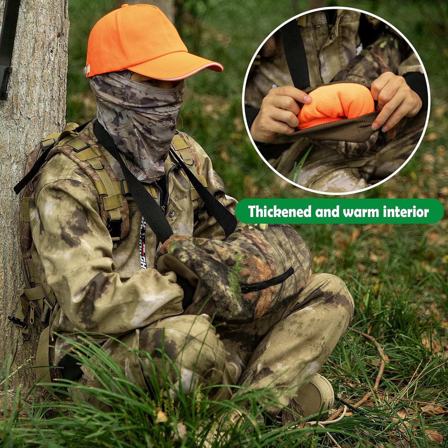 Ebaokuup Camouflage Hunting Hand Muff, Hand Warmer Waist Pouch