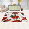 thumbnail image 3 of Red Flowers and Birds Soft Polyester Area Rug 60''x39'', Non Slip, Memory Foam, Water Absorbent, 3 of 7