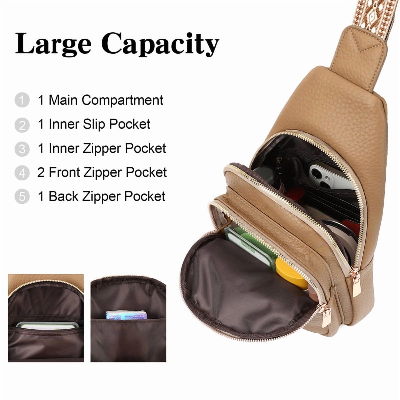 GAEKEAO Sling Bag for Women Crossbody Bags Fanny Pack Vegan Leather Chest Bag Travel Shoulder Belt Purse Backpack Gifts