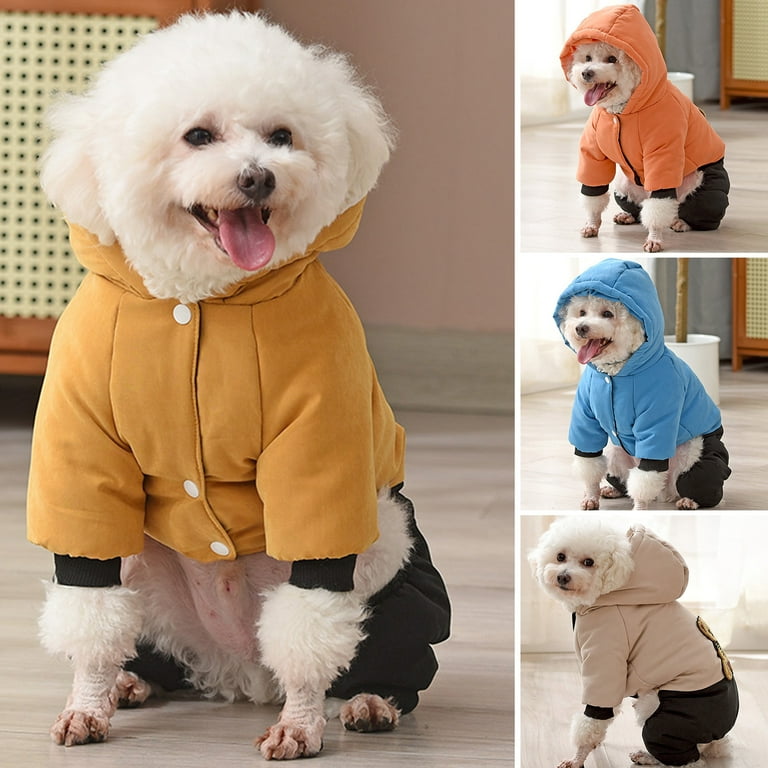 Waroomhouse Dog Clothes Soft Comfortable Keep Warm Cotton Pet Four