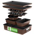 thumbnail image 1 of NutriChef 8-Piece Nonstick Stackable Bakeware Set - PFOA, PFOS, PTFE Free Baking Tray Set w/Non-Stick Coating, 450&deg;F Oven Safe, Round Cake, Loaf,, 1 of 10