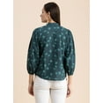 thumbnail image 3 of Moomaya Womens Printed Top, Mandarin Collar, Cotton Shirt Top, 3 of 9