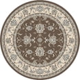 thumbnail image 2 of Radici Usa Pisa Area Rug 1780 Brown Bordered Vines 7' 10 x 7' 10" Round, 2 of 2