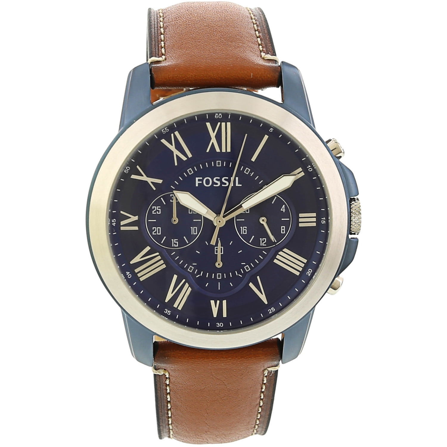 fossil fs5151 grant chronograph leather watch
