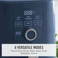 thumbnail image 5 of Martha Stewart 6QT Slim Air Fryer, 6-in-1, Ceramic Non-Stick Basket, Indigo Blue, 5 of 6