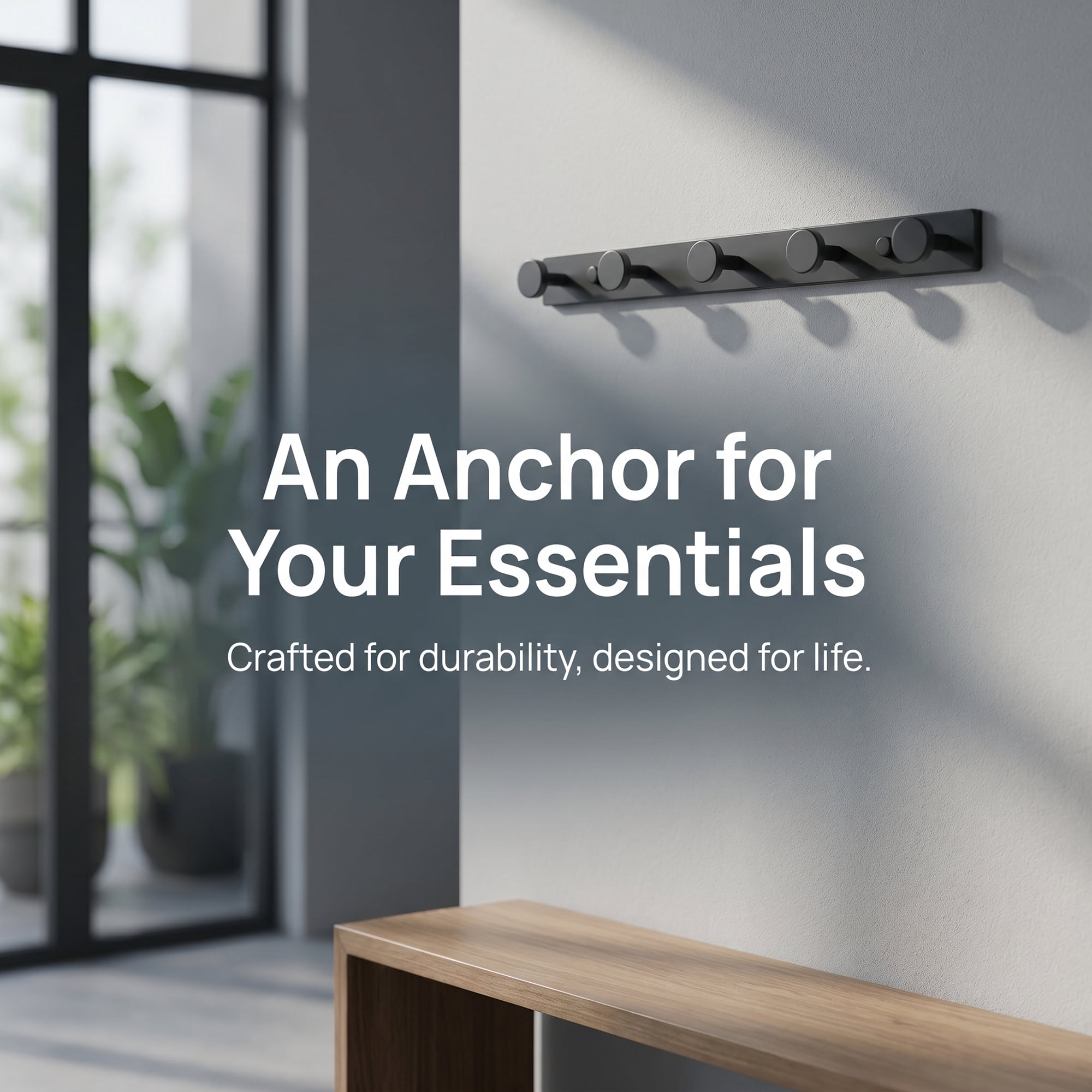Unique Bargains Coat Rack Wall Mount Aluminum Hook Hat Rack for Entryway Black 13" x 1.2"