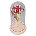 thumbnail image 1 of Light Rose Glass Cover, Light Up Rose Glass Colorful Gold Artificial Romantic  For Anniversary Red, 1 of 8