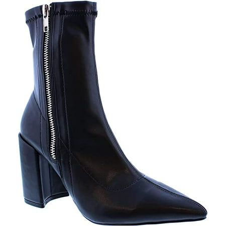 

LILIANA POLYURETHANE KATANA-1 POINTED BOOTIE WITH CHUNKY HEEL & ZIPPER DETAIL