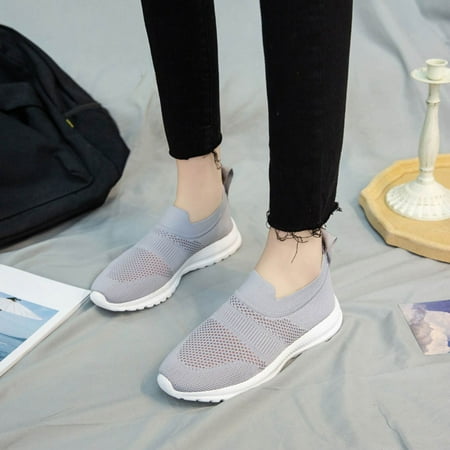 

Egmy Women S Shoes Low-top Casual Fly-Knit Socks Lightweight Lazy Walking Shoes