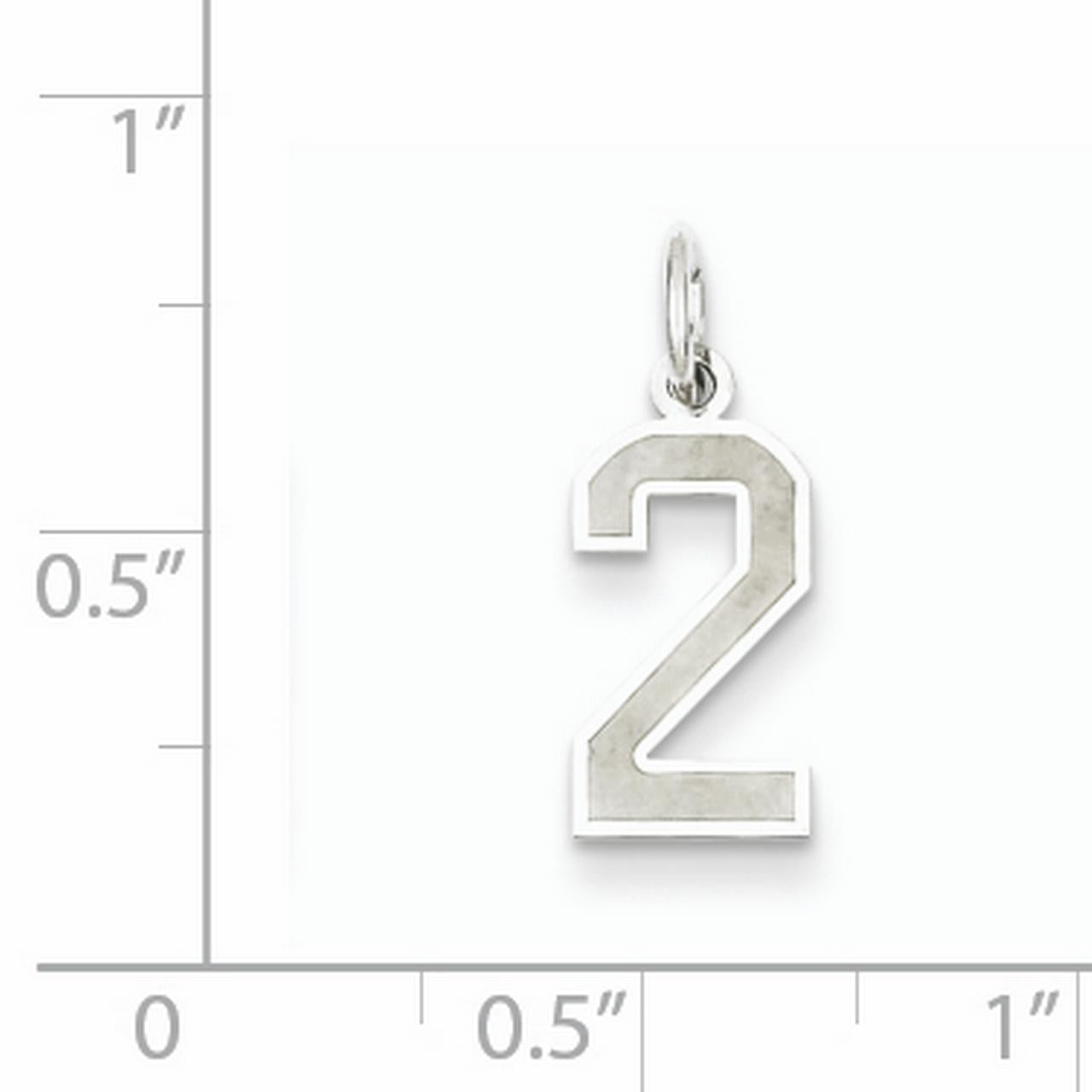 22mm x 9mm 925 Sterling Silver Medium Satin Number 1