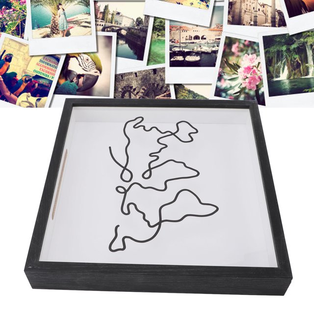 Shadow Box, Travel Adventure Archive Shadow Box for Memories Small Shadow Box Ticket Box 29CM Ticket Stub Memory Loading Shadow Keepsake Box with Slot for Picture