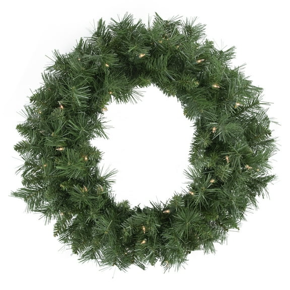 Northlight Pre-lit Chatham Pine Artificial Christmas Wreath, 24-Inch, Clear Lights