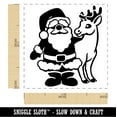 thumbnail image 2 of Santa Claus Standing with Reindeer Christmas Self-Inking Rubber Stamp Ink Stamper - Brown Ink - Small 1 Inch, 2 of 7