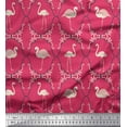 thumbnail image 1 of Soimoi Pink Modal Satin Fabric Flamingo & Moroccan Damask Print Fabric by the Yard 42 Inch Wide, 1 of 3
