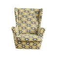 thumbnail image 4 of CHOK 2024 Housse de Fauteuil à Oreilles Antidérapante Imprimée 1 Place Lavable Réutilisable Moderne Extensible Protecteur de Meubles pour Chambre Salon Noir Gris, 4 of 10
