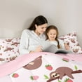 thumbnail image 4 of Castle Fairy Kawaii Sloth Bedding Comforter Set 7pcs for Boys Girls,Cute Fruit Animal Queen Bedding Sets Super Cozy,Cartoon Strawberry Wildlife Queen Sheet Sets,Luxury Bedroom Decor,Reversible, 4 of 8