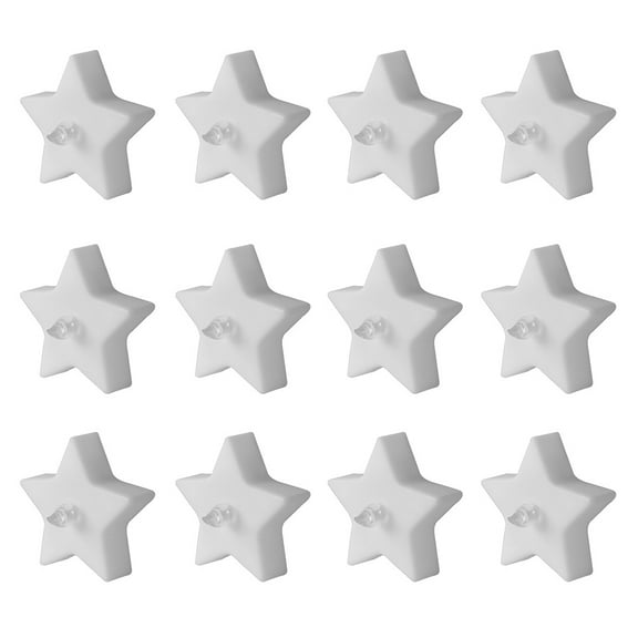 BESTYASH 12Pcs White LED Star Candle Lamps Flameless Safe Party Decoration
